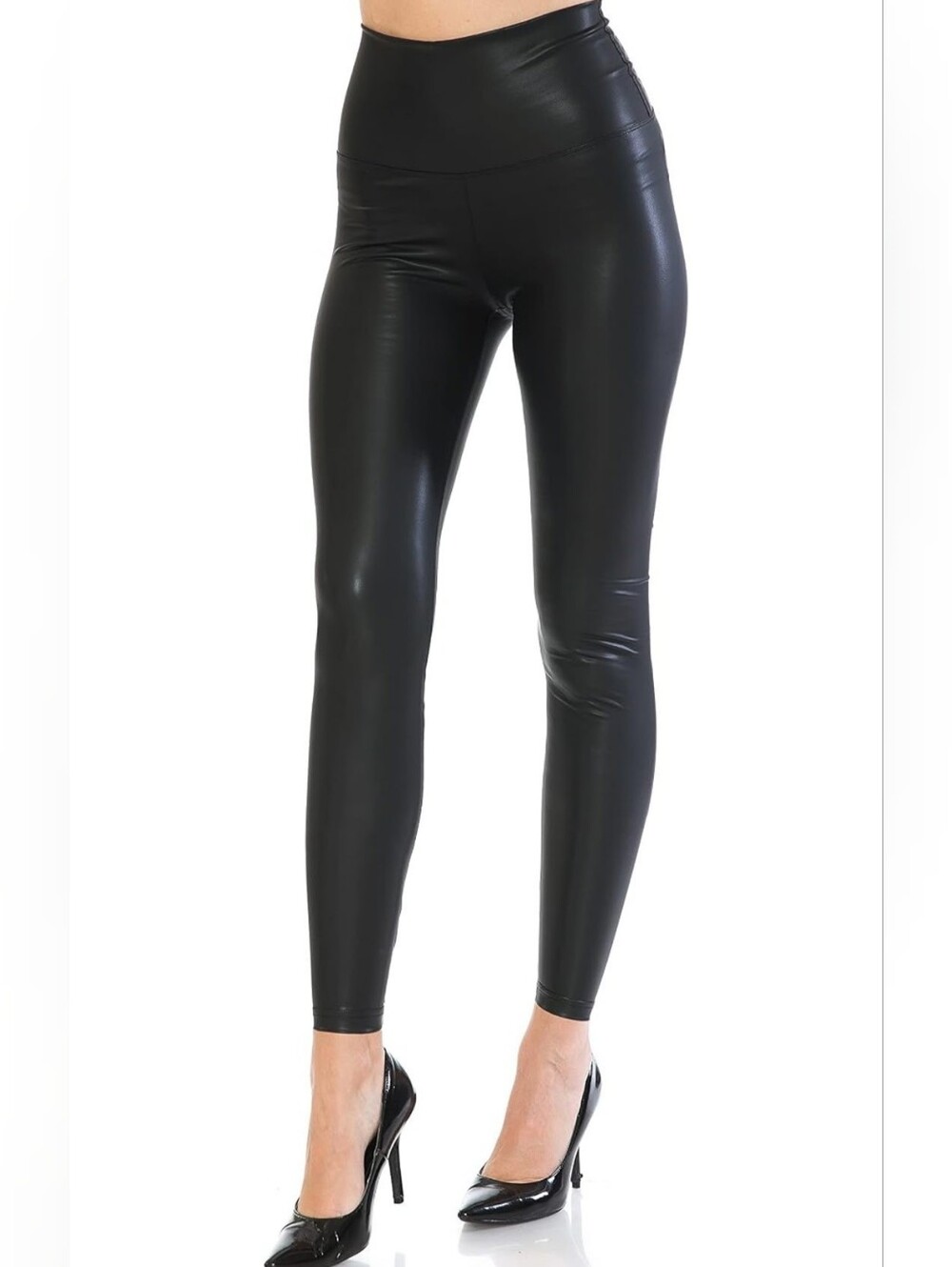 NWT ~ Leggings Depot  High-Waist Faux Leather Leggings - Black ~ Size XL